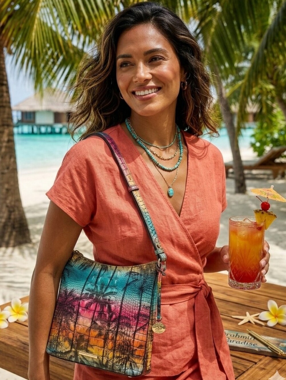 Brahmin RARE Katie Crossbody Bag - Luau - Picture 11 of 13